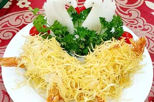 Tôm chiên hoàng bào